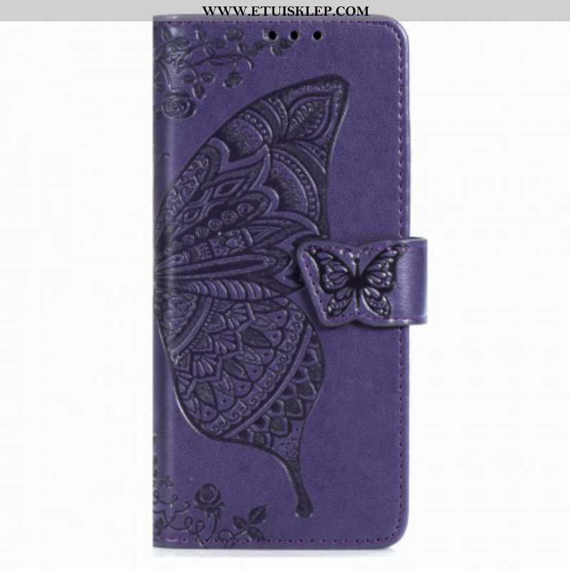 Etui Folio do Samsung Galaxy Z Fold 3 5G Projekt Motyla Ze Smyczą